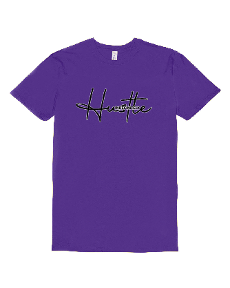 Purple Hustle Indefinitely T-shirt (Yellow & White Logo)