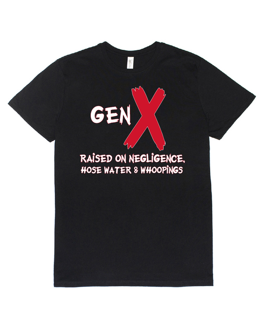 Gen X (Black) T-shirt (PRE-ORDER)  Pre-orders typically take 3 to 5  business days for us to receive the items. The items are then shipped out next day.
